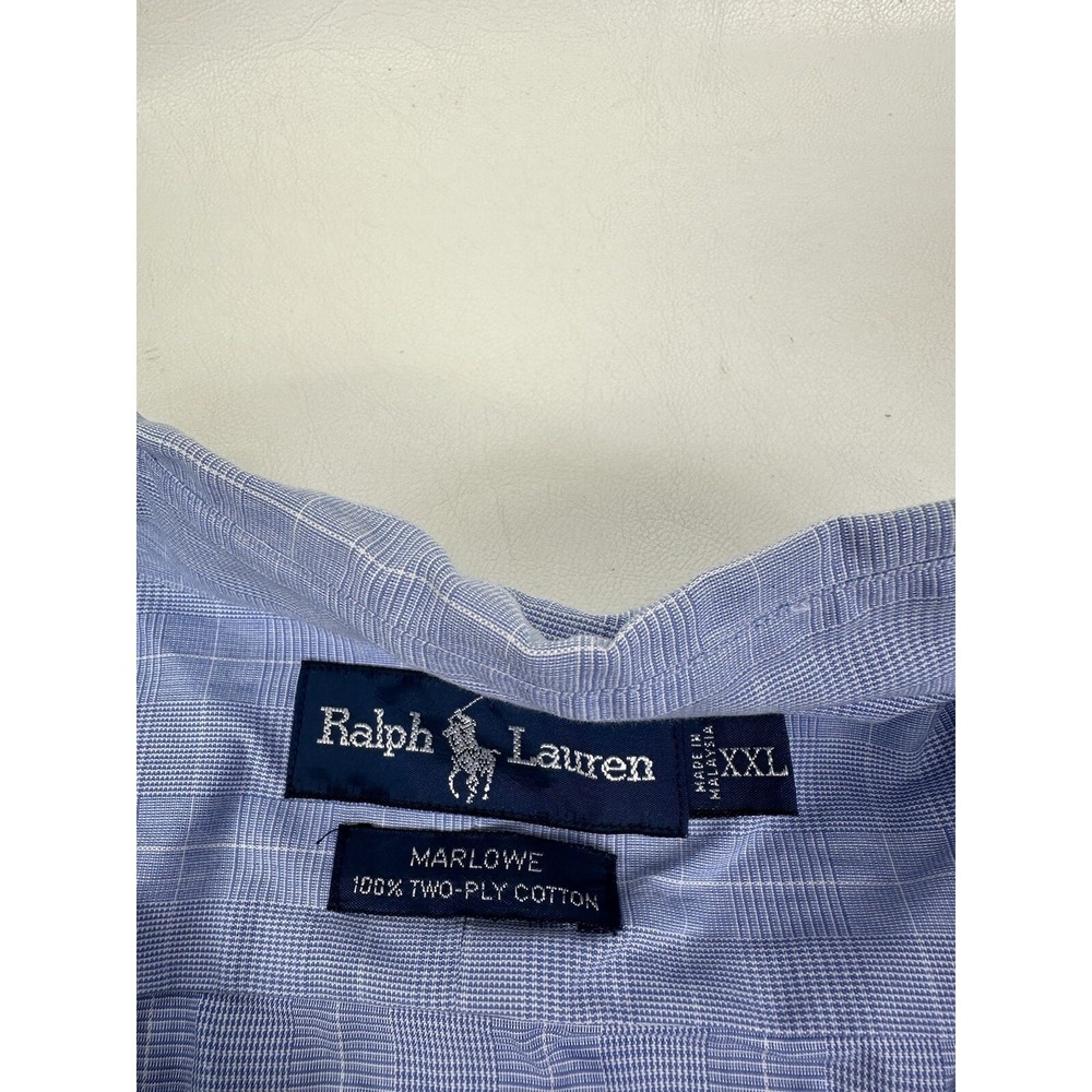 Polo Ralph Lauren Marlowe Plaid Long Sleeve Button Shirt Blue Size XXL - Picture 4 of 5